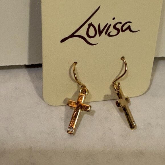 Lovisa Cross Gold Earrings - Picture 1 of 2